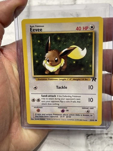 Pokémon Eevee 55/82 Pokemon Card Team Rocket Nintendo Vintage Vtg WOTC TCG NM