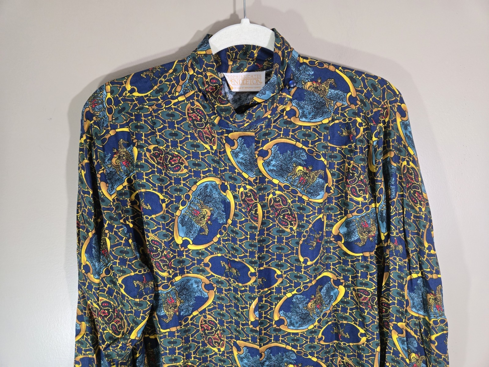 Vtg Sophisticates By Pendleton Green Paisley Eque… - image 9