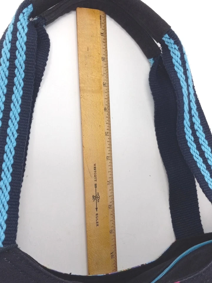 Large Cat Tote Purse Laurel Burch Shoulder Zippered Pocket Cotton 15"x19"x6" - Image 3 of 4