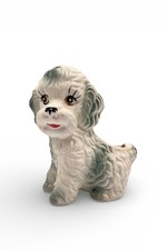 Vintage Inarco Poodle Dog White Planter Flower Vase Ceramic Hand Painted Japan