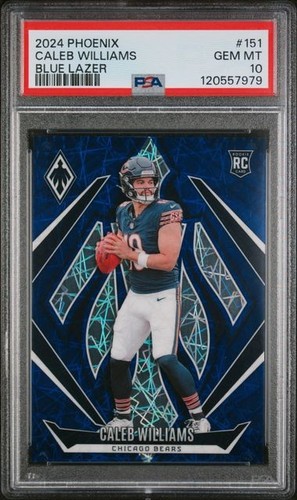 2024 Panini Phoenix Rookies Caleb Williams #151 Blue Lazer /125 (RC) PSA 10 💎