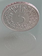♨️🌀❌ 5 Deutsche Mark DM D-Mark Münze 💰 Prägestätte MÜNCHEN "D" aus 1965 ❌🌀♨️