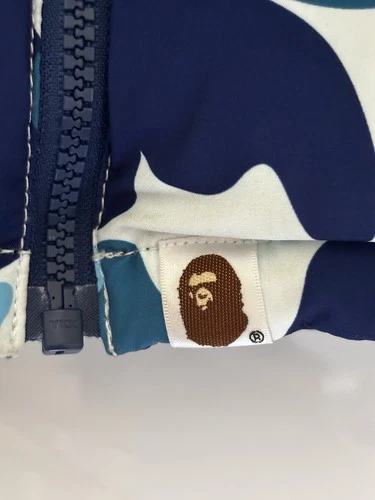 BAPE A Bathing Ape ABC Camo Reversible Down Jacket Blue Navy L Authentic image 5