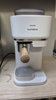 Philips Baristina Espresso Machine Natural White with Ash Wood Portafilter