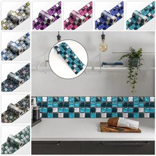 2D Mosaic Tile Border Strip Peel & Stick Skirting Backsplash Decor 24 Styles