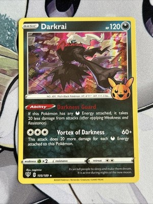 Pokemon TCG Karte Darkrai 105/189 Holo Trick Or Trade 2022 Englisch Nm