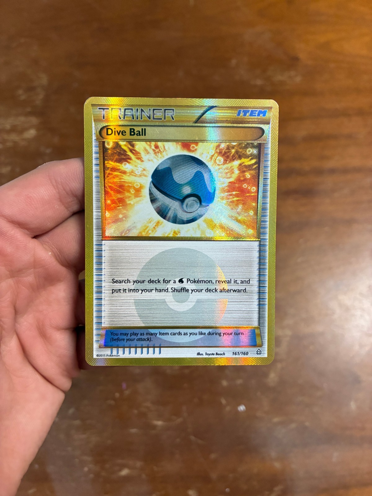 Dive Ball Gold Secret 161/160 Primal Clash, XY. (MP) Pokemon Card