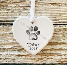 Pet Ornament Paw Print Dog Christmas Ornament Cat Paw Ornament