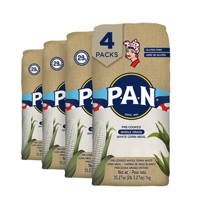 P.A.N. Whole Grain White Corn Meal   Pre-cooked 2.2 Pound (Pack of 4), 