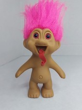 Vintage 1991 TNT Troll Doll Pink Hair Eyes with Rolled Tongue Roll