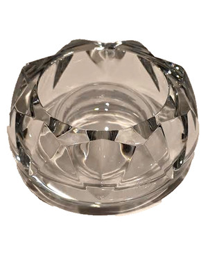 Vintage French Baccarat Lead Crystal Ashtray Rare Design 4.5''