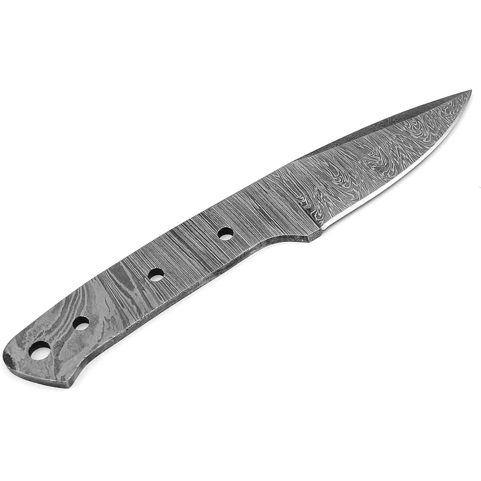 SHARD Hand Forged Damascus Steel Knife Blank DIY Making Kit w/ Sheath Drop Point - Image 4 of 4