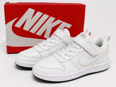 #ad Nike Court Borough Low Recraft Preschool Triple White Sneakers Kids Size 11C New $40.00