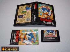Sonic the Hedgehog 1  - WORN COMPLETE BOX  - Sega Genesis - 626b