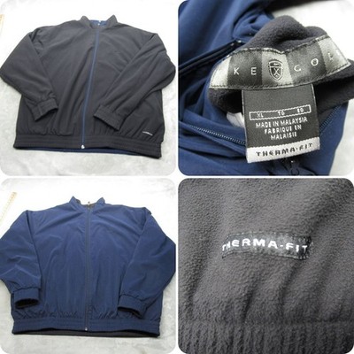 Nike Golf Jacket Mens XL Navy Therma Fit Reversible Water Resistant VTG 90s