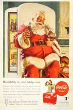 🎅 Coca-Cola Santa Claus Vintage Ad Poster - 24x36” - Rare Reprint 🤯💯