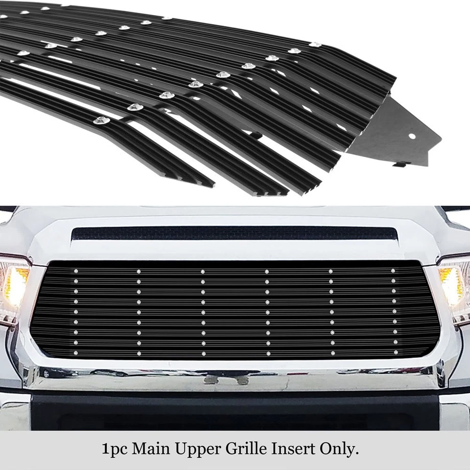 Se adapta a Toyota Tundra 2014-2017 principal superior ancho remache negro billet rejilla inserto Foto 2 de 4