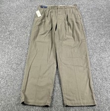 Vintage Polo Ralph Lauren Andrew Pants 36x30 Olive Beige Pleated Chino Classic