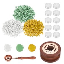 Wax Seal Kit, 300 Wax Beads, Candles, Light Green/Bright Yellow/White