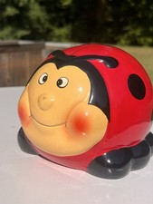 Vintage Ladybug Ceramic Bank  with Cute No Stopper