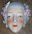 Art Deco Goebel Woman Wall Mask ~ Lady With Pink Flowers ~ Germany ~ Excellent