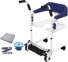 Portable Patient Lift Transfer Chair Wheelchair for Home Bedside Commode
