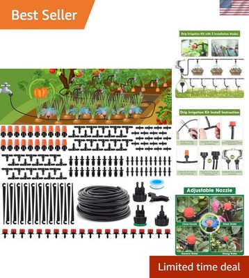 Versatile Drip Irrigation System - 50ft Tubing for Patios, Flower Beds & More