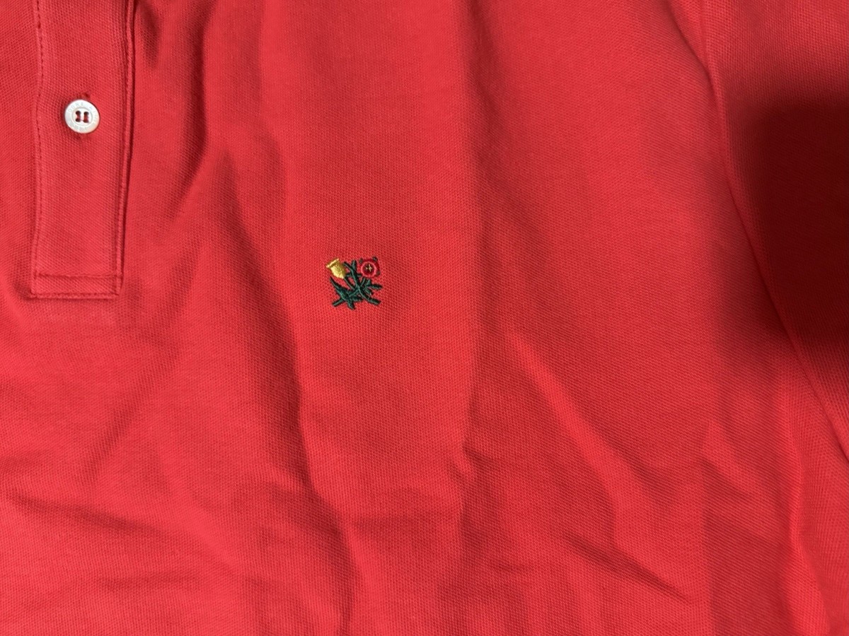 Aime Leon Dore ALD Piqué Polo in True Red SS22 Floral Crest Logo