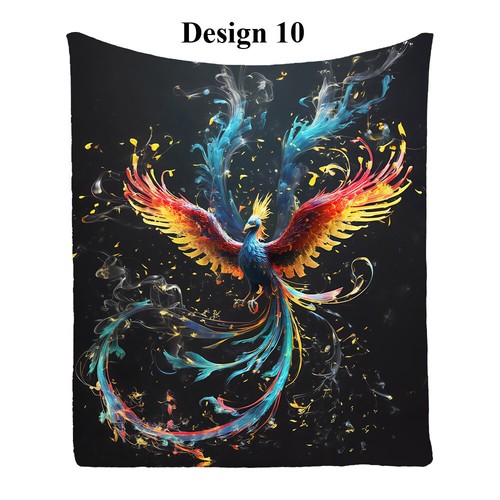 Glittering Phoenix Warm Bedspread Sofa Couch Throw Blanket Holiday Birthday Gift - Picture 22 of 22