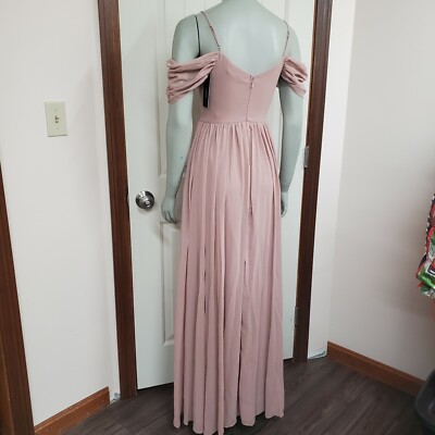lulus dusty rose bridesmaid dress Lost in the Romance Cold-Shoulder Maxi NWTs Sz XS Prom rose gold dusty rose bridesmaid dresses