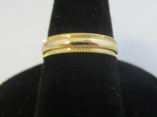 SIZE 11 14KT GOLD EP  PATTERNED EDGE 3MM WEDDING RING