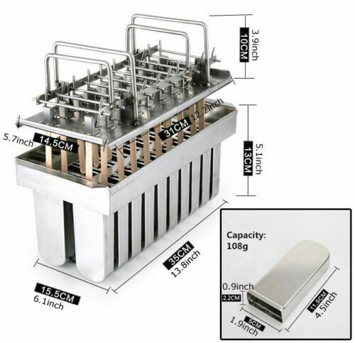 20pz Tipo Stampo Lecca Ghiaccio Inox per Casa 108ml Consegna Rapida - Foto 1 di 7