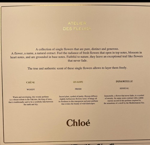 Chloe Atelier des Fleurs Eau de Parfum for women perfume 3 pic gift set - Picture 2 of 5