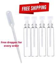 1 ml Vial Glass Perfume Sample Vials Small Empty Bottles 8X35 mm, Stick-On.