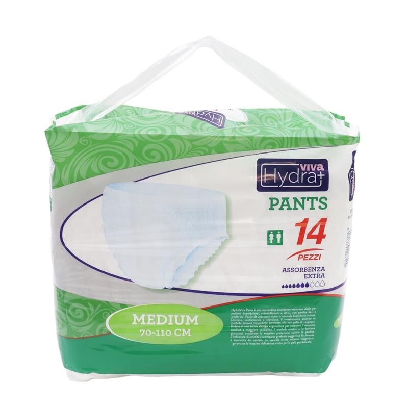 HYDRA VIVA+ PANTS PANNOLONI ASSORBENTI TRASPIRANTI TAGLIA M 14 PZ