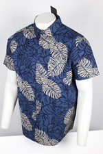 Hurley Men's Dypsis Stretch Woven Button Shirt Short Sleeve Obsidian Blue Floral