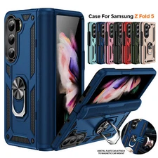 For Samsung Galaxy Z Fold 7/6/5/4/3 5G Ring Stand Hard Rugged Phone Case for Men