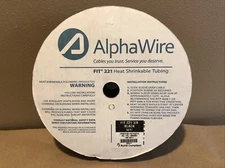 Alpha Wire 3/8" FIT-221 Polyolefin Heat Shrink Tubing 2:1 Ratio  50’ Spool