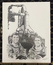 STS-2 SPACE SHUTTLE CREW ARTIST DAVID UNDERWOOD 16 X 20 PRINT