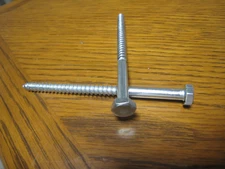 Screw Lag 1/4 x 4" Lg Bolt Hex Head  Zinc Plate Wood Screws 100 pcs