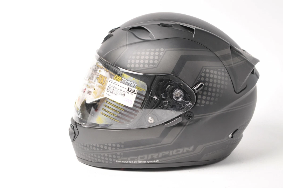 Scorpion EXO T1200 Motorcycle Helmet Alias Phantom Matte Black XS 6501191