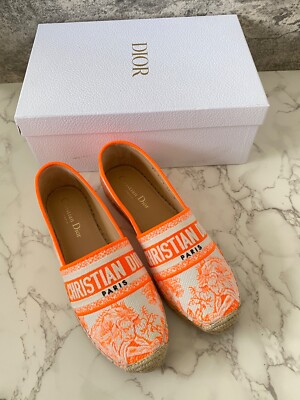 New Authentic Christian Dior Granville Espadrilles Shoes Flats Slip