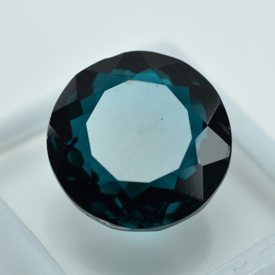 17.85 Ct Lab-Created Bluish Tourmaline Round Shape Certified Loose Gemstone