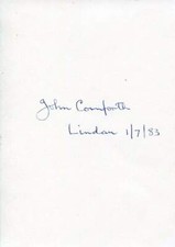John Cornforth autograph Nobel Prize in Chemistry in 1975, signed card
