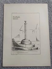 Findhorn, Elginshire Market Cross - Antique/Vintage Print - 1900