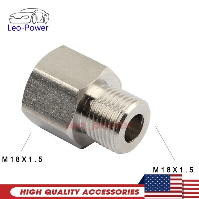 1Pc Internal*External Thread Sensor Adaptor Stainless Steel M18x1.5 to M18x1.5