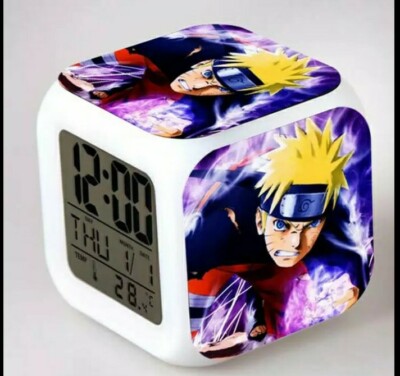 Naruto Manga Teenager Led Alarm Clock 7 Colors Interchangeable 
