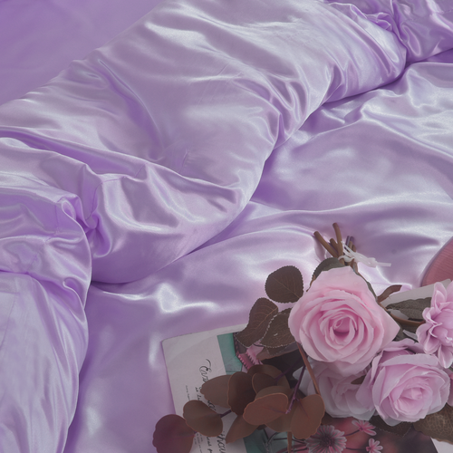 Luxury Satin Silk 6PCS Bedding Set - Duvet Cover, Fitted Sheet & 4 Pillowcases - Picture 83 of 158