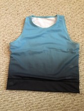 Balera Dancewear Small Adult SA Blue Ombre Tank Top Polyester Spandex