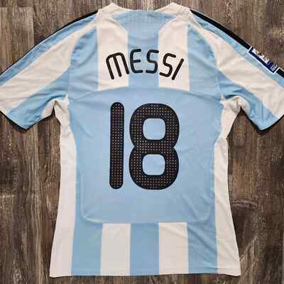 ウェア 07/08 Messi Argentina National Uniform 2008 Adidas Argentina Home Soccer Jersey Lionel Messi Men S